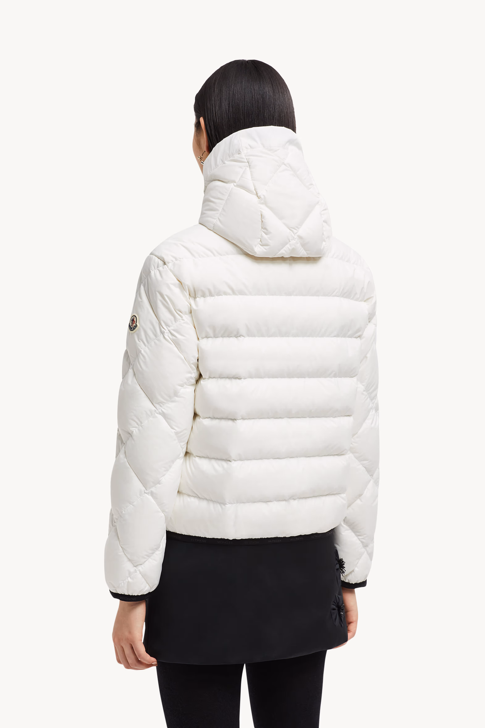 Doudoune courte à capuche et matelassage losange Arvouin Blanc Moncler 5
